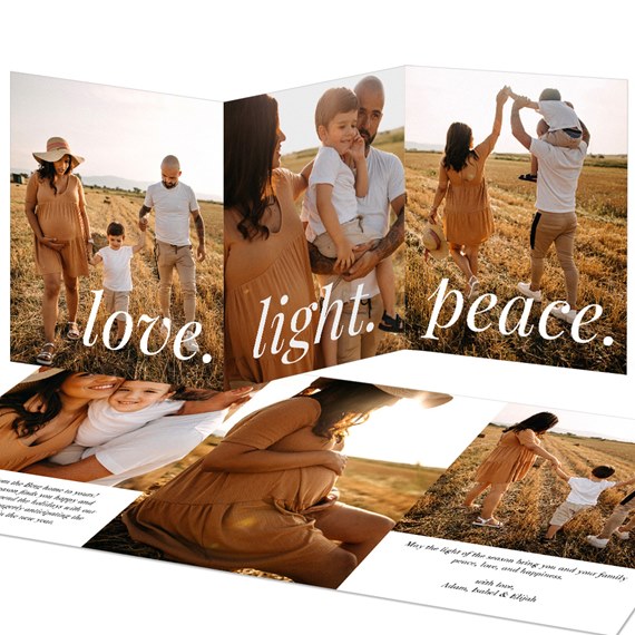 collage Christmas card with photo placeholders and text