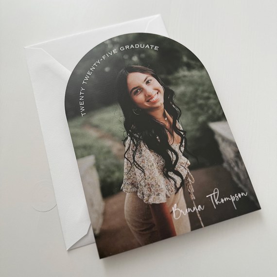 graduation announcement with photo placeholder