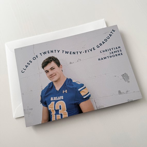 graduation invitation with photo placeholder and customizable text area