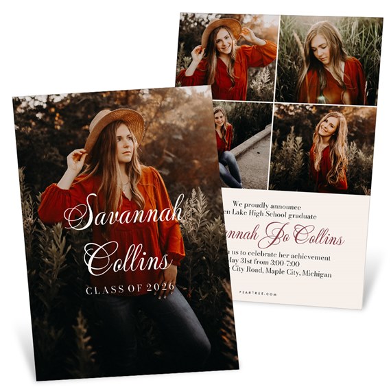 graduation invitation with photo area