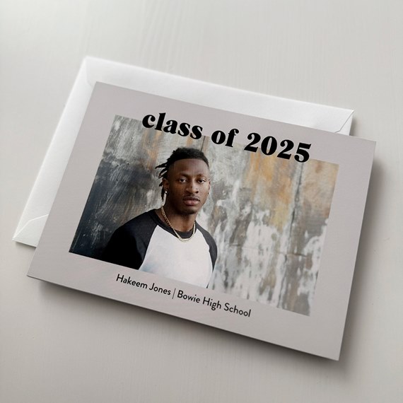 graduation invitation with photo placeholder and customizable text area
