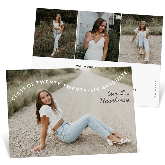 graduation invitation with photo placeholders and customizable text area