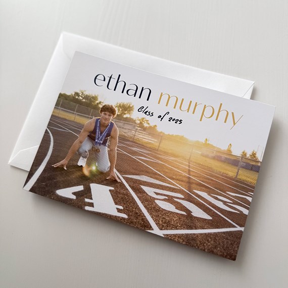 graduation invitation with photo placeholder and customizable text area