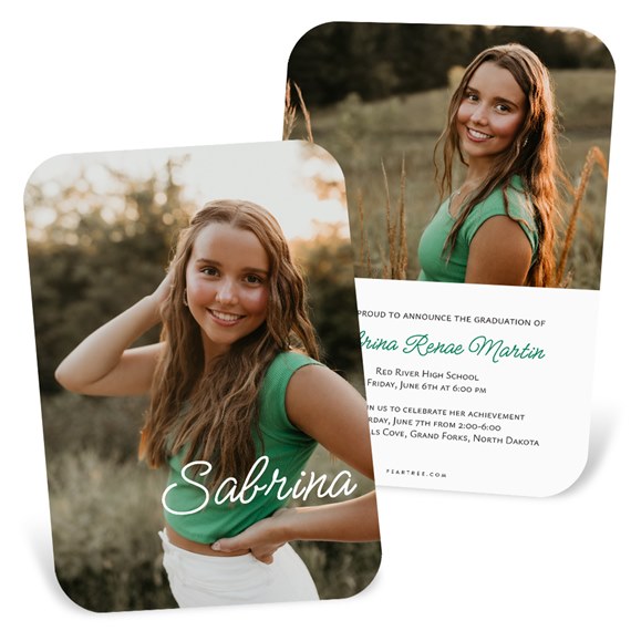 graduation invitations with photo area and printed text