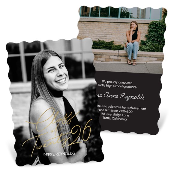 graduation announcement card with photo placeholder