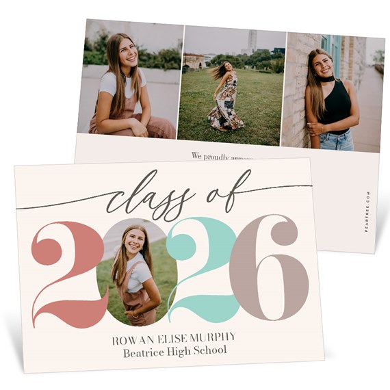 graduation invitation with photo area and decorative text