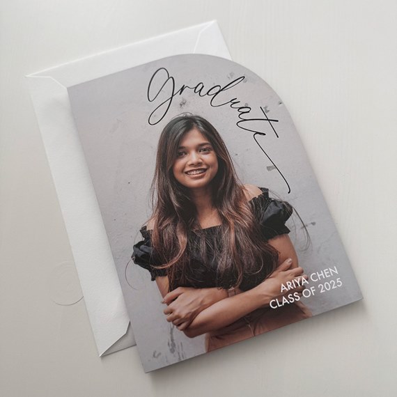 graduation invitation with photo area and customizable text