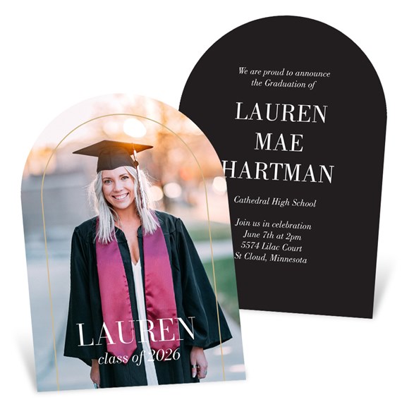 graduation invitation with photo placeholder and text area