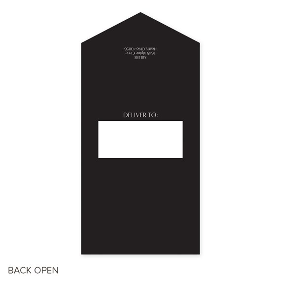 black graduation announcement card with address area