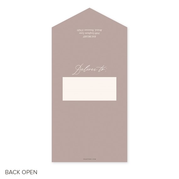 customizable text area on a taupe card with calligraphy