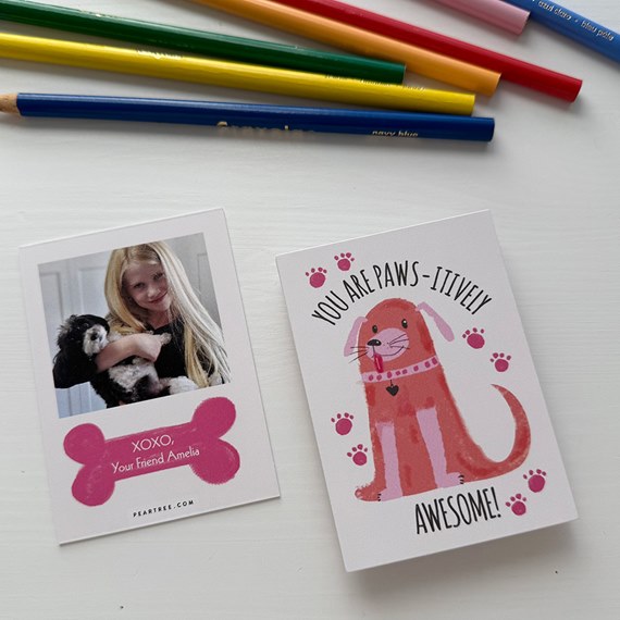 dog illustration with text and photo placeholder