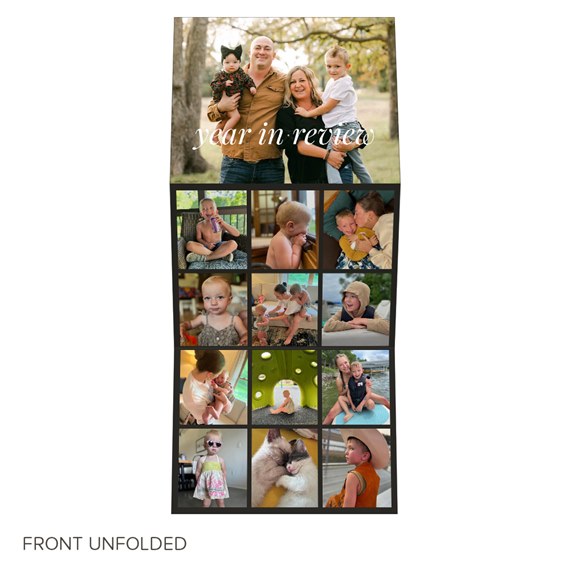 collage Christmas card with photo placeholders and text area