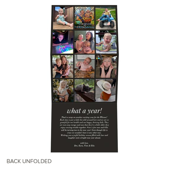 photo collage card with customizable text area