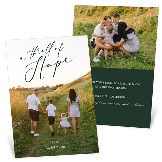 Christmas card with photo area and holiday text