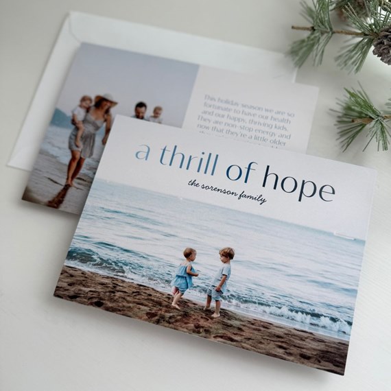 Christmas card with photo area and text