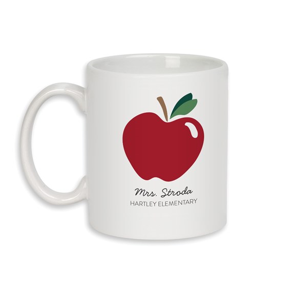 apple design ceramic mug with customizable text area