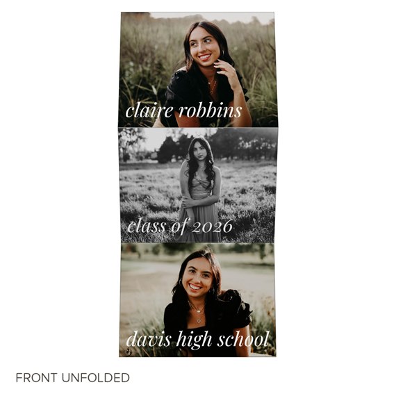 graduation announcement with photo placeholders and text areas