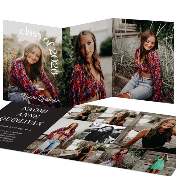 graduation invitation with photo placeholders and text