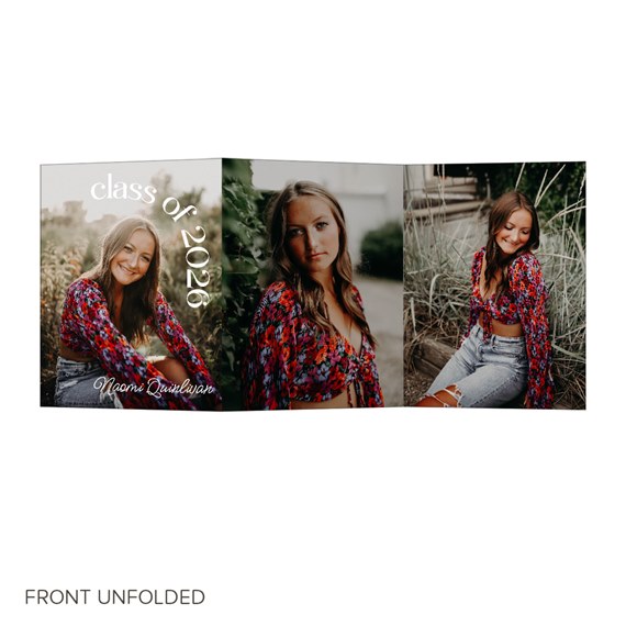 tri-fold graduation invitation with photo areas