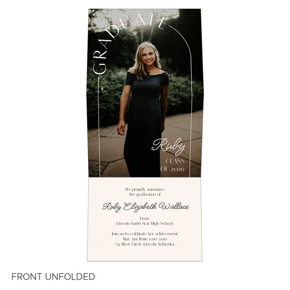 graduation announcement card with photo area