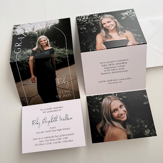graduation announcement with photo placeholders