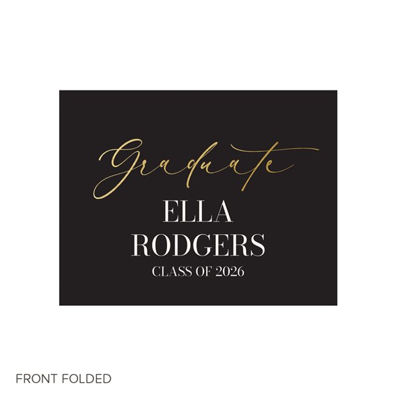 graduation announcement card with customizable text area