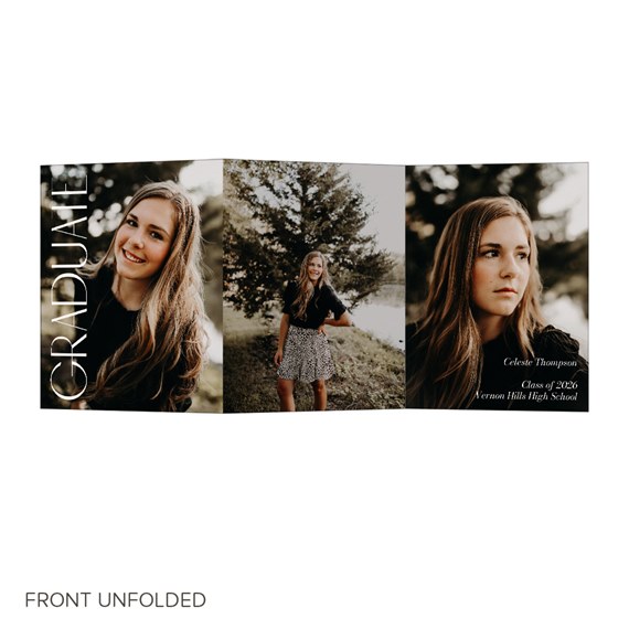 graduation invitation with photo placeholders and text