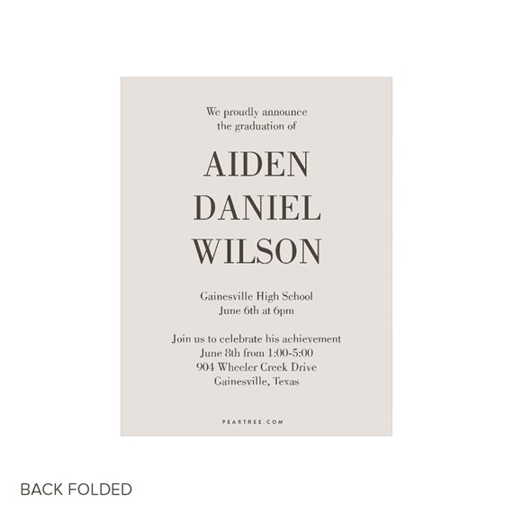 graduation announcement with customizable text area