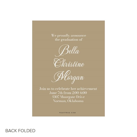 graduation invitation with customizable text area