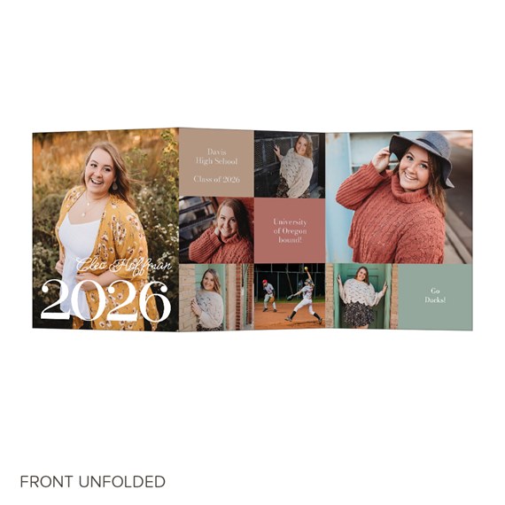 graduation announcement with photo placeholders and customizable text areas