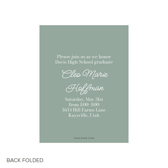 graduation announcement with customizable text area