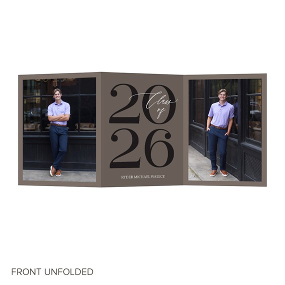 graduation invitation with photo placeholders and text
