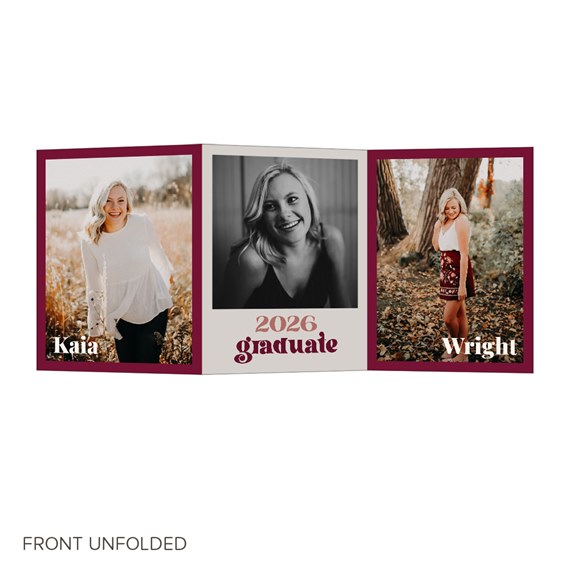 graduation invitation with photo placeholders and text areas