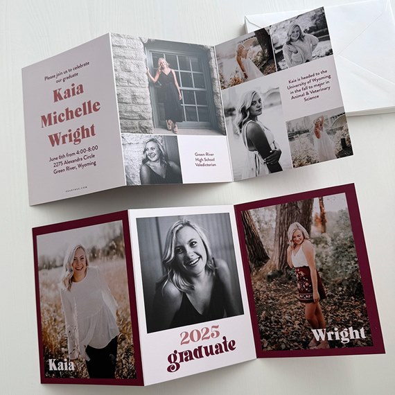 graduation party invitation with photo placeholders