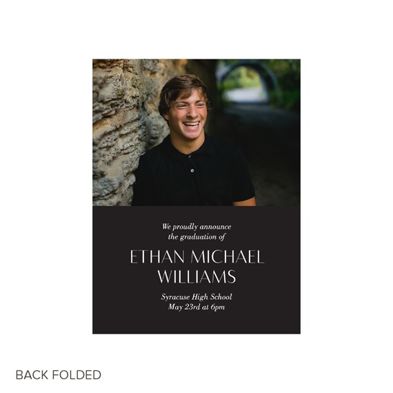 graduation invitation with photo placeholder and text area