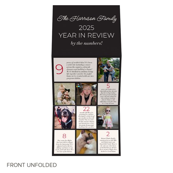 Christmas card with photo placeholders and numbers