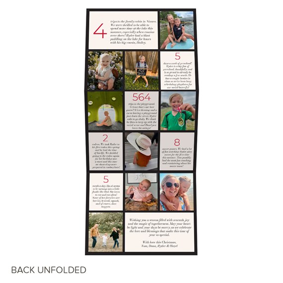 Christmas card with photo placeholders and printed text