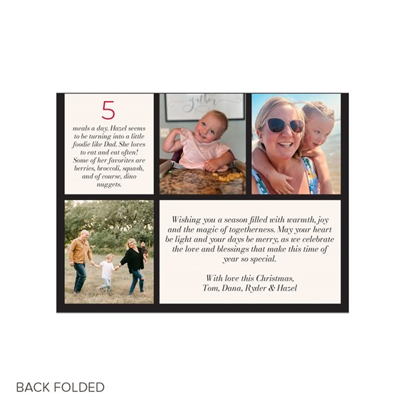 Christmas card with photo placeholders and text