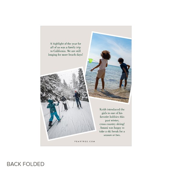 photo placeholders with snowy landscape and beach scene