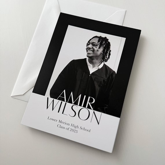 graduation announcement with photo placeholder