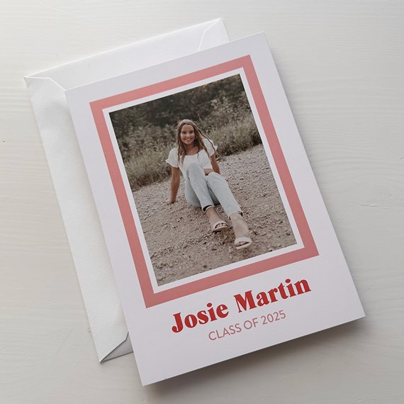 graduation invitation with photo placeholder and text area