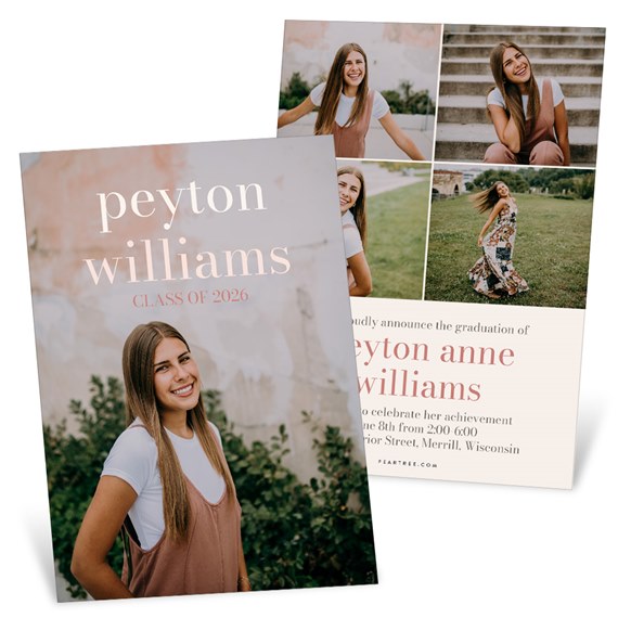 graduation announcements with photo placeholders and customizable text areas
