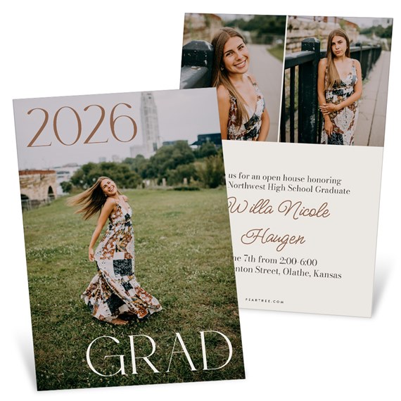 graduation invitation with photo placeholder