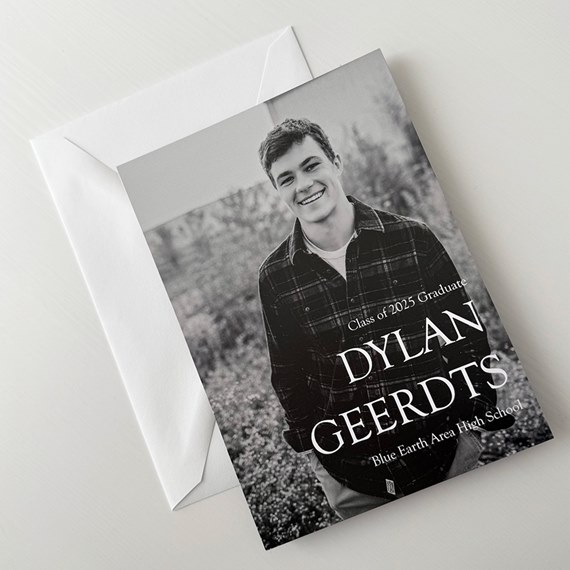 graduation invitation with photo placeholder