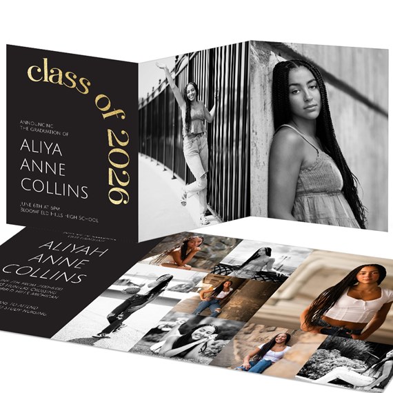 graduation invitation with photo area