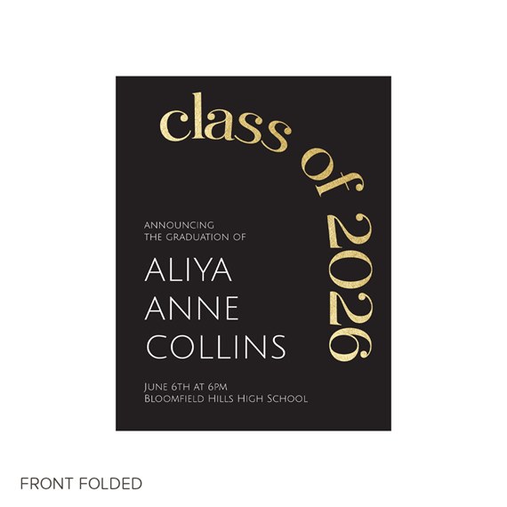 graduation invitation with customizable text area