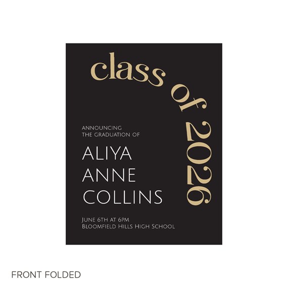 graduation invitation with customizable text area