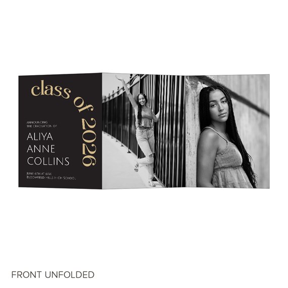 graduation invitation with photo placeholder and text