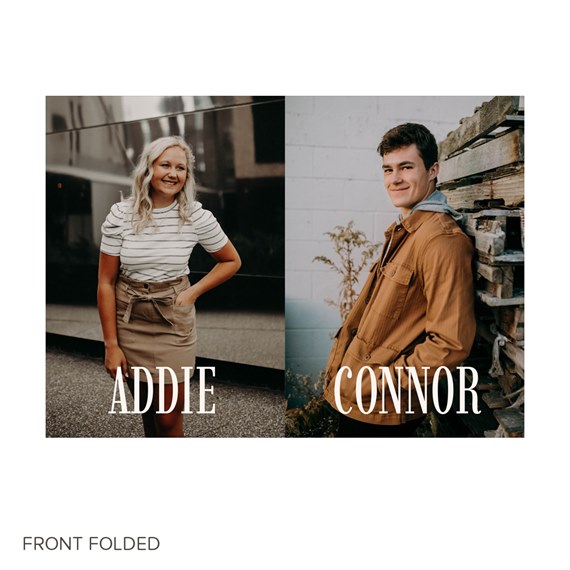 graduation announcement with photo placeholders and names