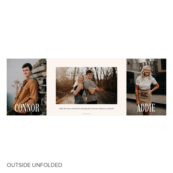 graduation announcement with photo areas and names